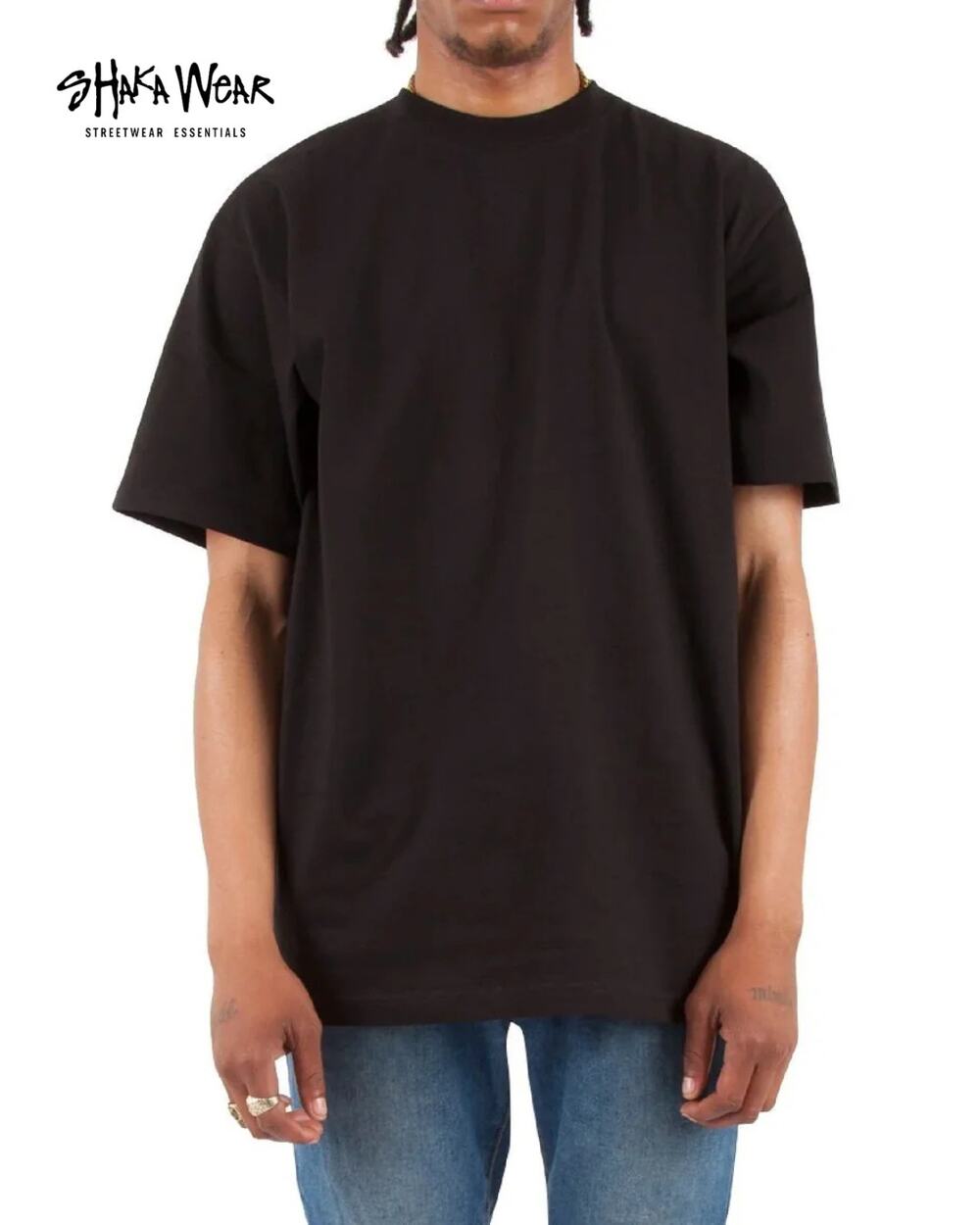 Shaka Wear 7.5oz Max Heavyweight Black Oversized T-Shirt NWT Large